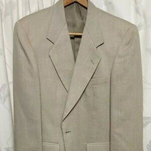 Farah Mens Tan Polyester/Viscose Sport Coat Blazer Jacket 40R ~ Teflon #DT